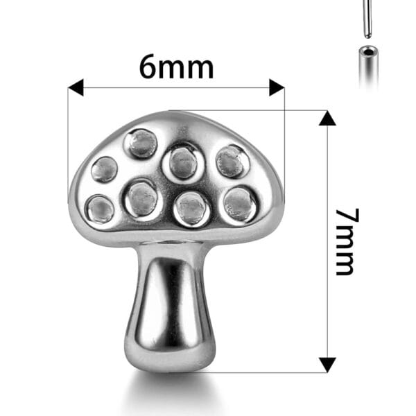 Mushroom Threadless Flat Back Labret