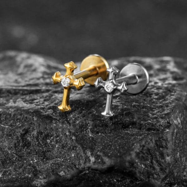 Cross Flat Back Studs