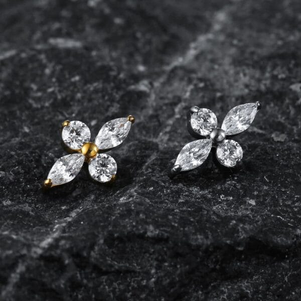 Gorgeous CZ Flat Back Studs