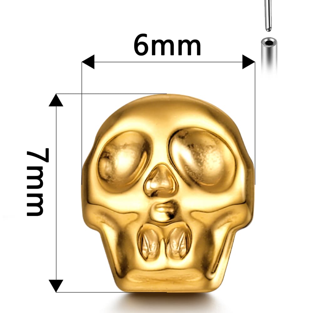 Skull Threadless Labret Stud - Image 6