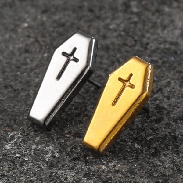 Coffin Threadless Flat Back Studs