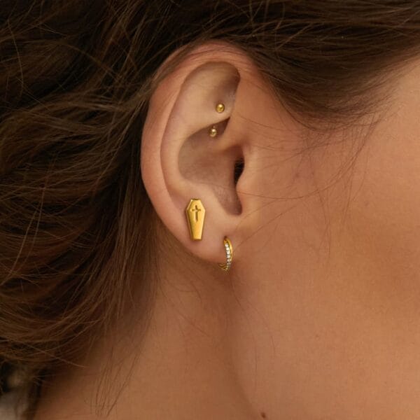 Coffin Threadless Flat Back Studs