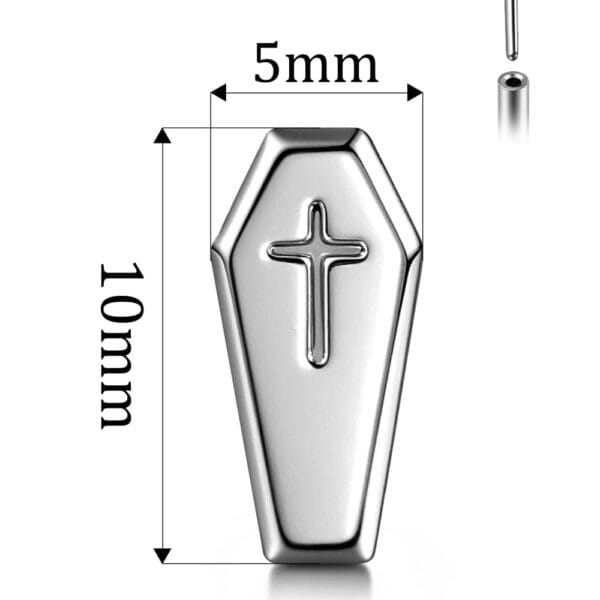 Coffin Threadless Flat Back Studs