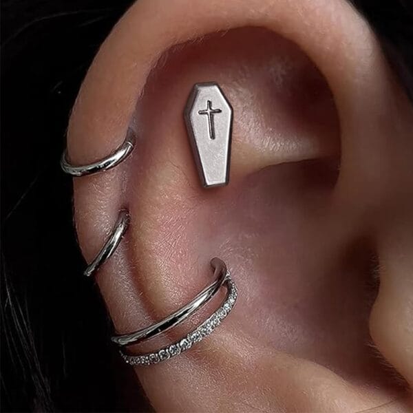 Coffin Threadless Flat Back Studs