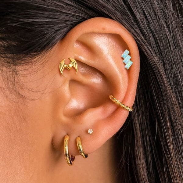 Opal Internal Thread Flat Back Studs