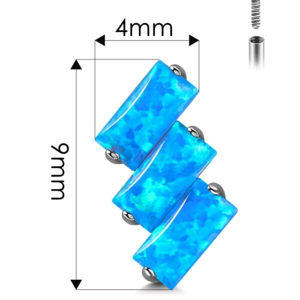 Opal Internal Thread Flat Back Studs
