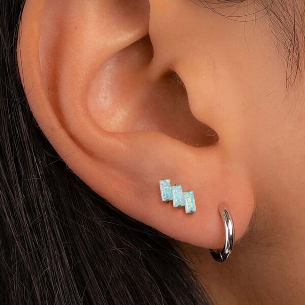 Opal Internal Thread Flat Back Studs