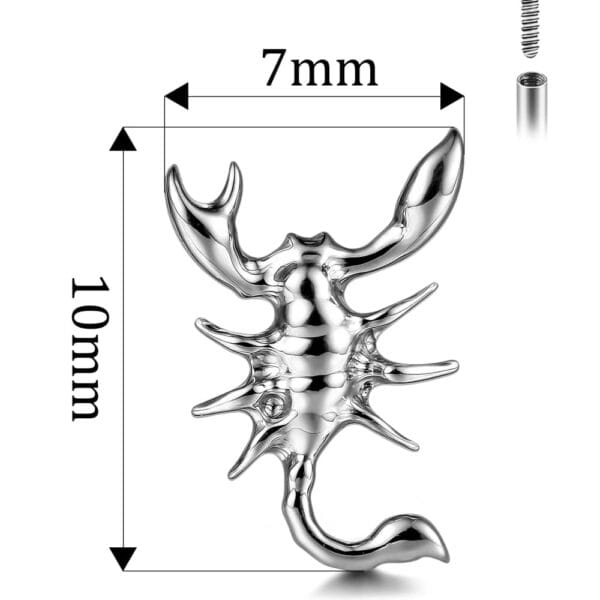 Scorpion Internal Thread Flat Back Studs