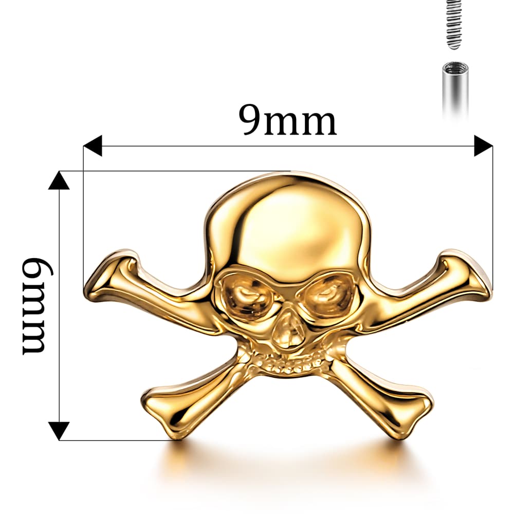 Skull Internal Thread Flat Back Labret Studs - Image 6