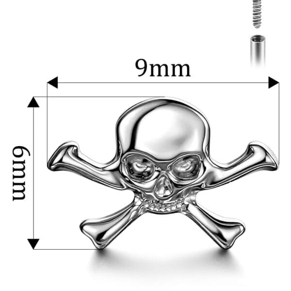Skull Internal Thread Flat Back Labret Studs