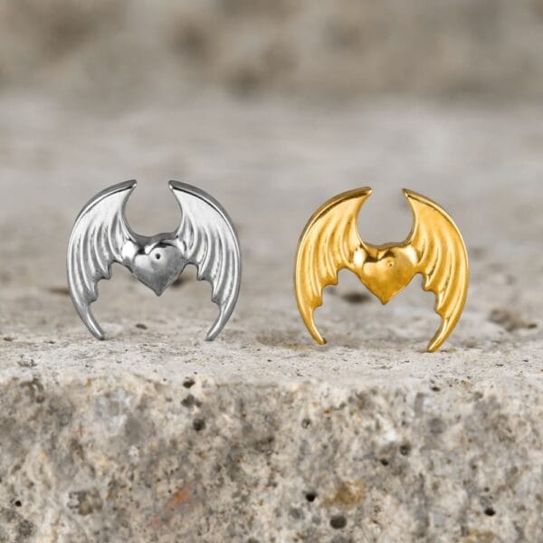Heart Wings Internal Thread Flat Back Studs