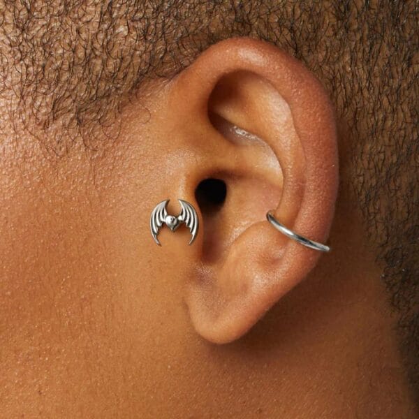 Heart Wings Internal Thread Flat Back Studs