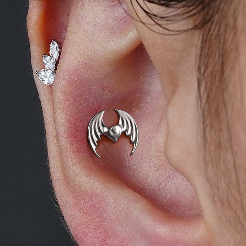 Heart Wings Internal Thread Flat Back Studs - Image 2