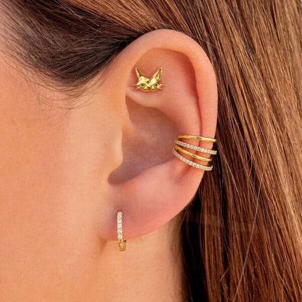 Cute Cat Internal Thread Flat Back Studs