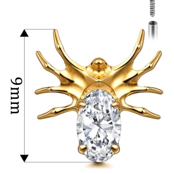 Spider Internal Thread Flat Back Studs