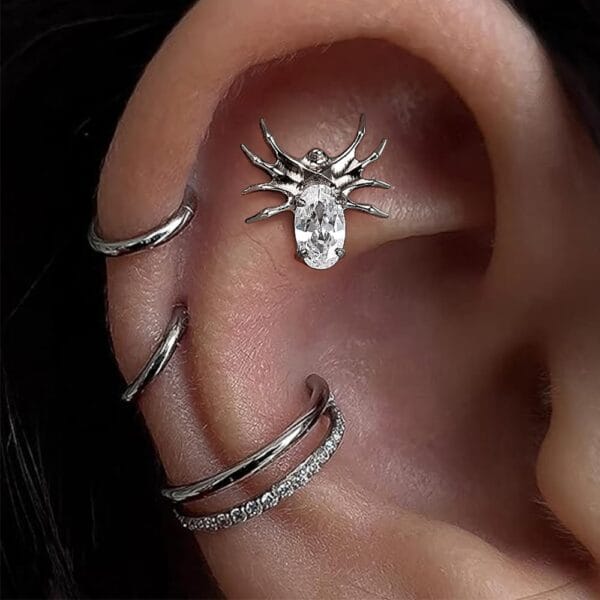 Spider Internal Thread Flat Back Studs
