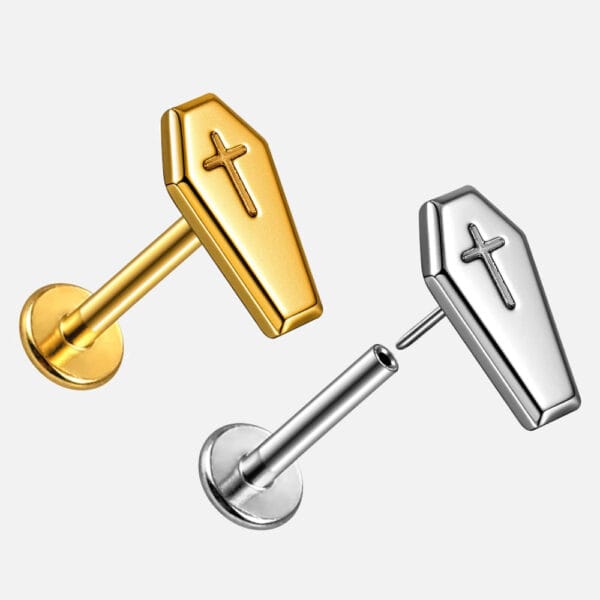 Coffin Threadless Flat Back Studs