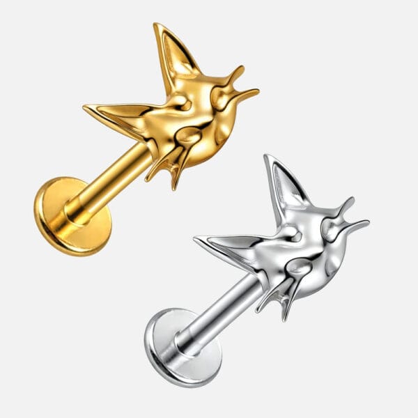 Cute Cat Internal Thread Flat Back Studs