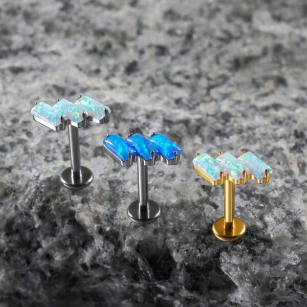 Opal Internal Thread Flat Back Studs