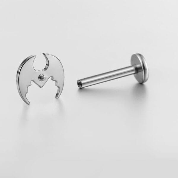 Heart Wings Internal Thread Flat Back Studs