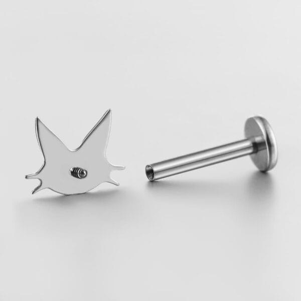 Cute Cat Internal Thread Flat Back Studs