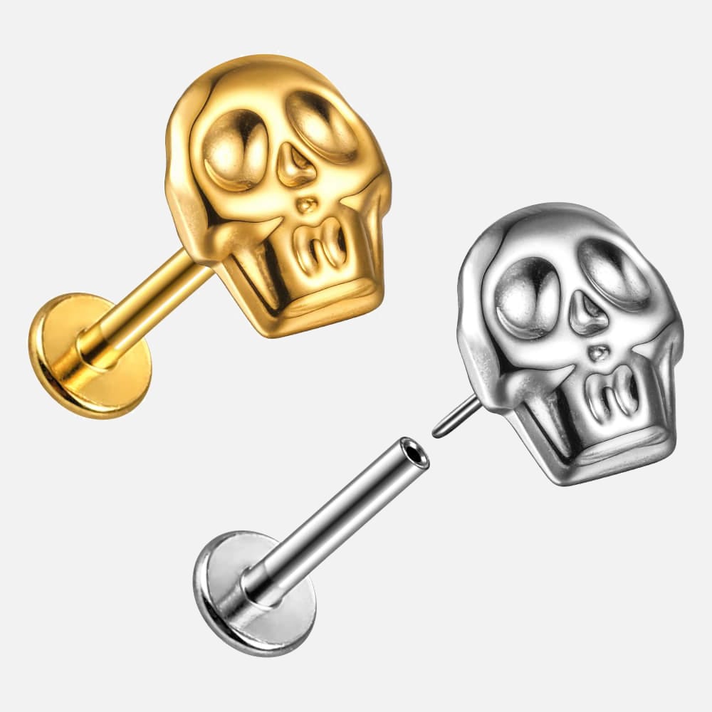 Skull Threadless Labret Stud
