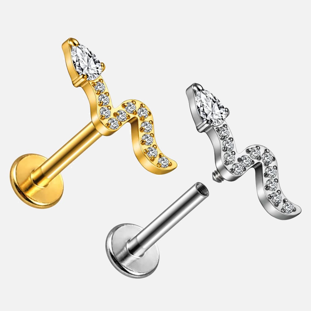 Snake Internal Thread Flat Back Studs