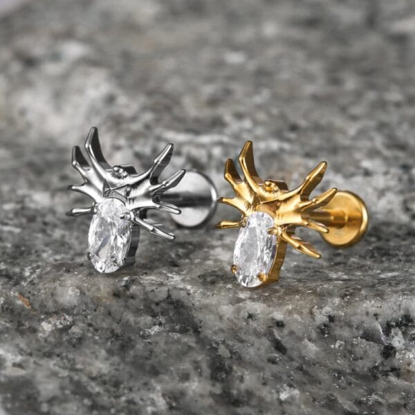 Spider Internal Thread Flat Back Studs