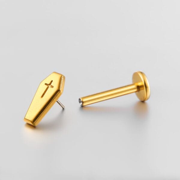 Coffin Threadless Flat Back Studs