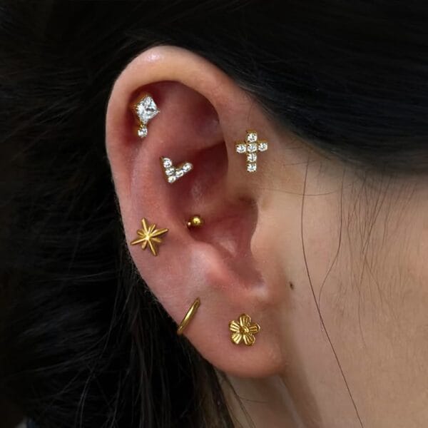 Cross Flat Back Studs