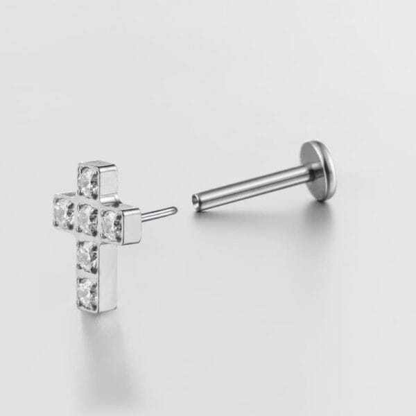 Cross Flat Back Studs