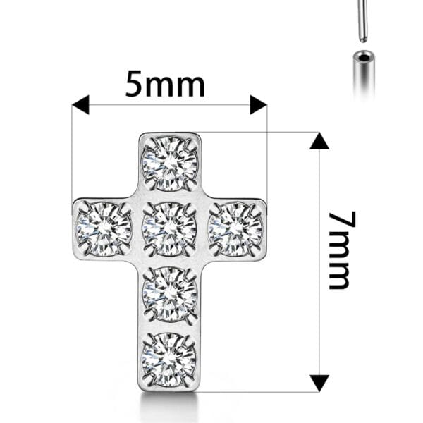 Cross Flat Back Studs