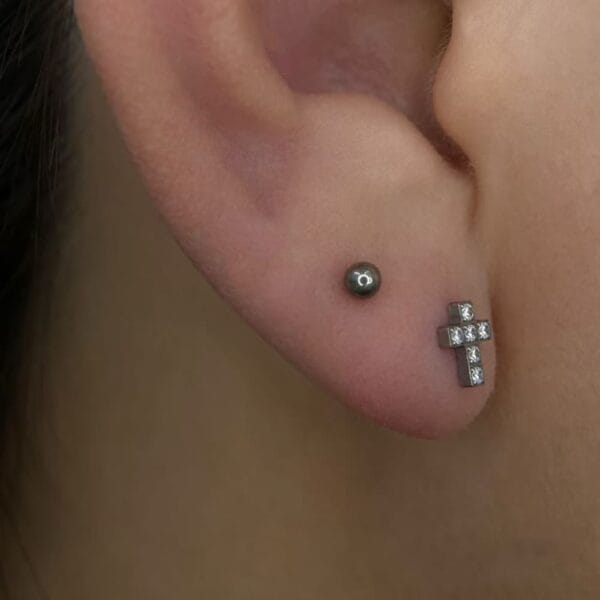 Cross Flat Back Studs