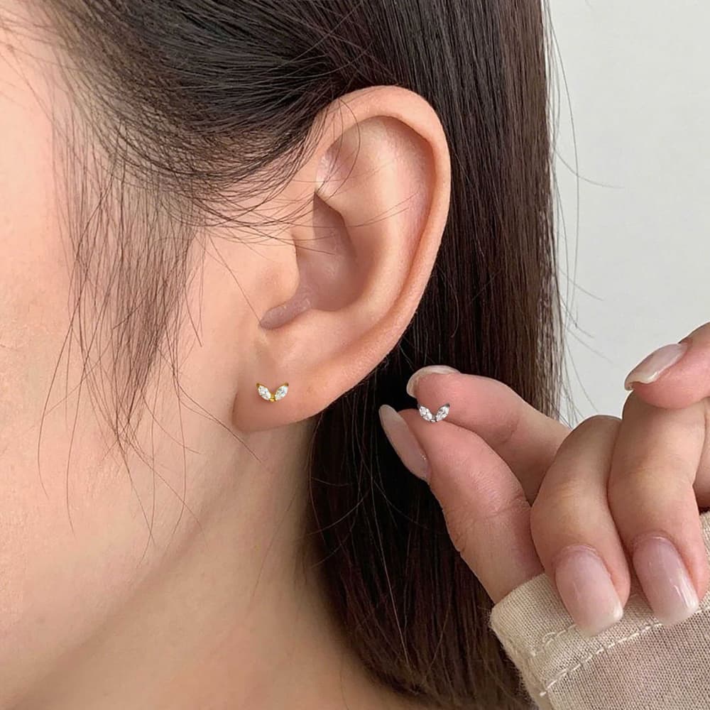 Wing Sparkle CZ Flat Back Studs - Image 2