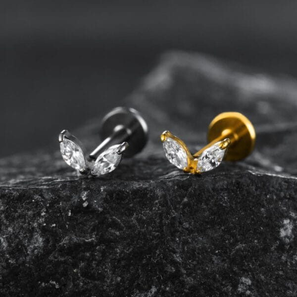 Wing Sparkle CZ Flat Back Studs