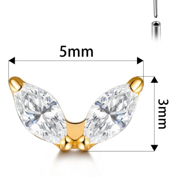 Wing Sparkle CZ Flat Back Studs