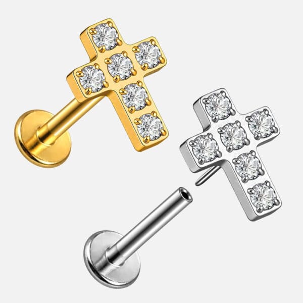 Cross Flat Back Studs