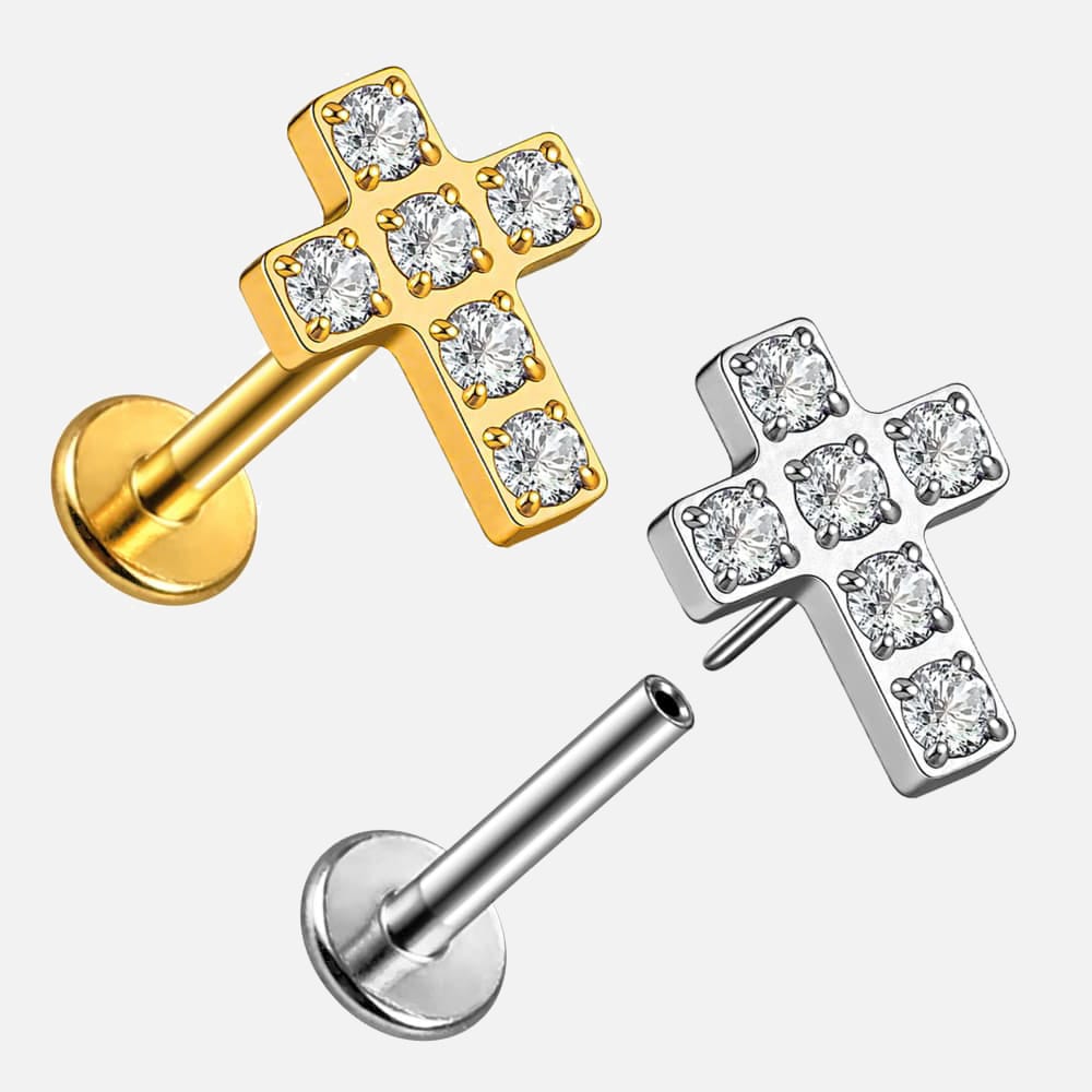 Cross Flat Back Studs